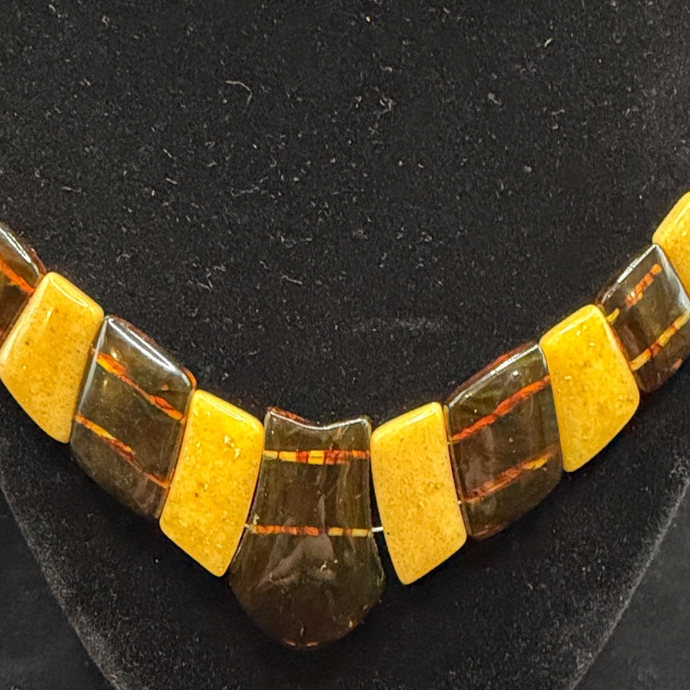 Jay King Amber and Yellow Gemstone Necklace- sterling silver (185) - Picture 3 of 6